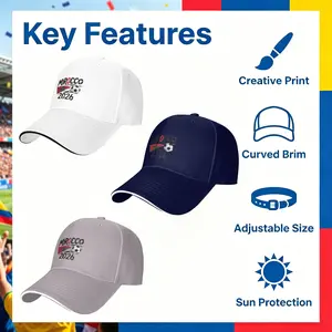 (X6)Men Women Morocco 2026 Futbol Fan Casual Outdoor Sun Cap