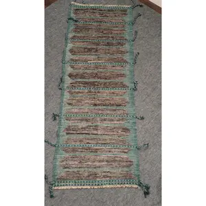 Dark Turquoise Moroccan Wool Runner – Handwoven 2.9 x 8 Tribal Design Rug