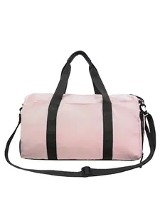 Splash-Resistant and Wear-Resistant Light Gray-Black Travel Bag Webbing-Reinforced Heavy-Duty Large-Capacity Short-Trip Luggage Adjustable Shoulder Strap Handheld Crossbody Gym Commuter Bag for Men and Women
