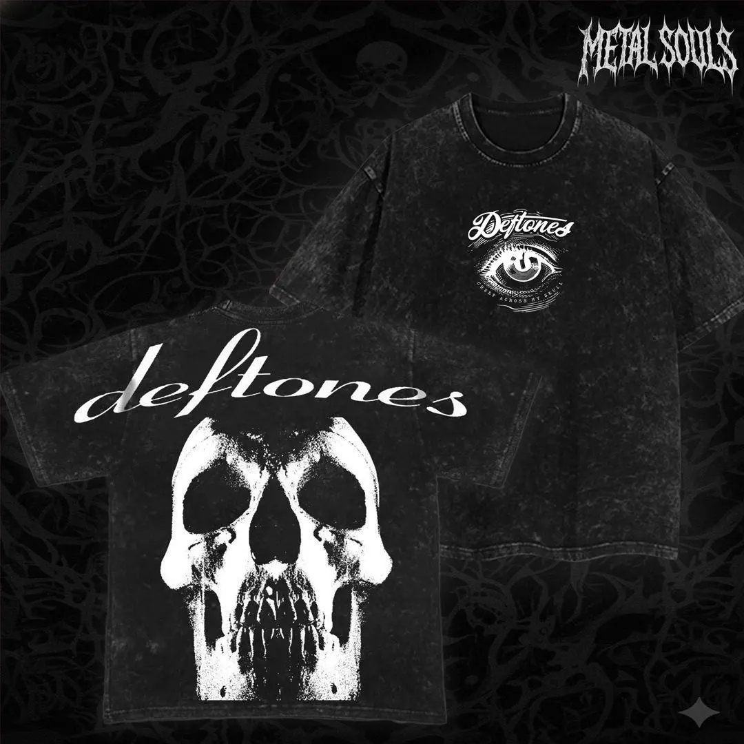 [COLLECTION] Deftones Skull And Eyes Album Oversized Wash Tee, metal band shirt, rock tour t-shirt, alternative band merch, trending t-shirt, 90s graphic tee, vintage graphic tee, grunge aesthetic shirt, classic rock merch