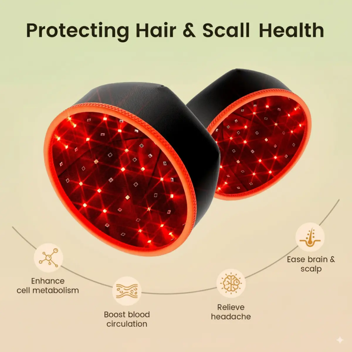 The Second Generation Hair Growth Cap Red Light Therapy LED Light Hair Care Therapy 660nm 850nm Activates Hair Follicles LED Light Scalp Soothing, Is One of The Products for Daily Hair Care To Protect Hair Follicles.