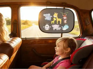 Cute Animal Car Sun Shade for Baby | 99% UV Protection Kids Window Sun Shade | 2Pack Easy Install Car Sun Visor Fits Most Cars