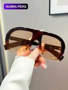 Women's Tinted Lens Sunglasses, Modern Trendy Sunglasses, Trendy Casual Ombre Sunglasses for Everyday Use, Fashion Accessories for Outdoor Activities
