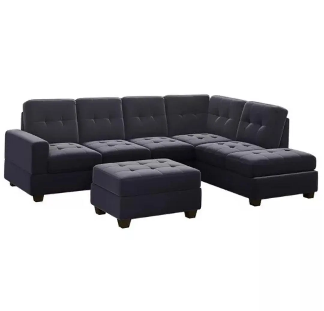 Modern Sectional Sofa W/ Reversible Chaise, L Shaped Couch Set W/ Stora...
