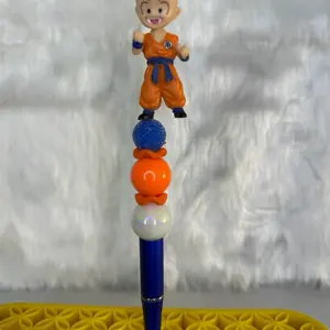 Krillin Collectible Pen Topper with Colorful Beads and Detailed Figure for Anime Fans