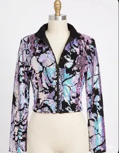 Just Drew Women's Sequin Cropped Bolero Jacket – Sparkle Like a Star Size Medium