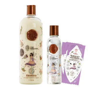 Ritual Botanico Keratin Hair Relaxer Treatment Kit 1 L 33.81 fl oz Organic Vegan Anti Residue 8 Bio Serum Sachets for Smooth Shiny Hair