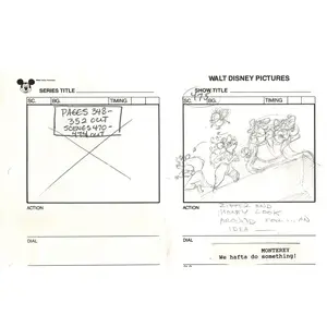Chip n Dale Rescue Rangers Original Production Animation Storyboard Walt Disney FIRST EPISODE 1988 A119