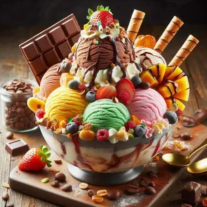 5D DIY Full Drill Round Diamond Painting - Diamond Art Kit Ice Cream Bowl Mosaic, Canvas - DIY Decorative Painting, Home Wall Decor, Crafts, Great for Halloween and Christmas, Independence Day, Birthdays, and Anniversary Gifts