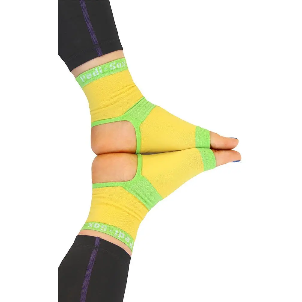Open Toe & Open Heel Socks - Yoga & Dance & KickBoxing Socks - Yellow & Lime Color