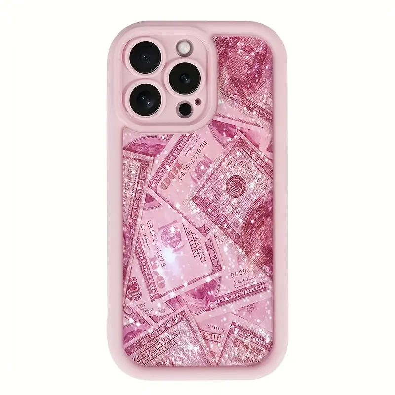 [Shockproof Case] Pink Shockproof Phone Case |     Made of TPU Material Featuring a Banknote Design for Apple iPhone 17 Pro Max Plus Air/16/15/14/13/12/11/XS/XR/X/7/8/Mini/Plus/Pro/Max SE 2020/2022 Gifts
