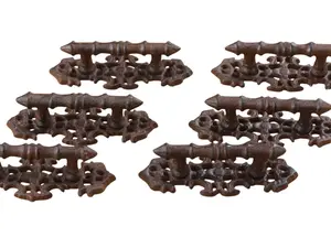 6 Cast Iron Antique Style FANCY Barn Handle Gate Pull Shed Door Handles Pulls