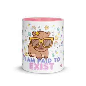 Happy Little Mugs - Paid to Exist Abundance and Alignment Mug with Cute Sloth Design for Manifestation