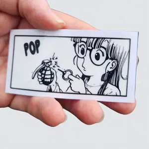 arale norimaki manga panel sticker | cute waterproof dr slump anime comic decal | robot girl water bottle phone case sticker decor for car