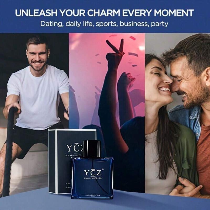 YCZ Cologne Midnight Marine Eau de Parfum 50ml Sweet Elegant Floral Oriental Scent Long Lasting Woody Amber Musk Gift Twilight Ocean Scent for Men Citrus Musk Amber Fragrance
