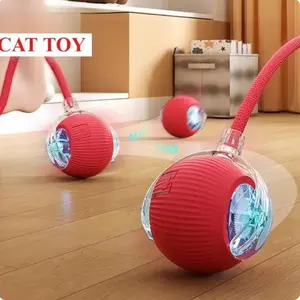 Interactive Rolling Ball Cat Toy with USB Charging Teasing Stick for All Breeds Bite Resistant Anti Boredom Pet Supplies Safe Materials