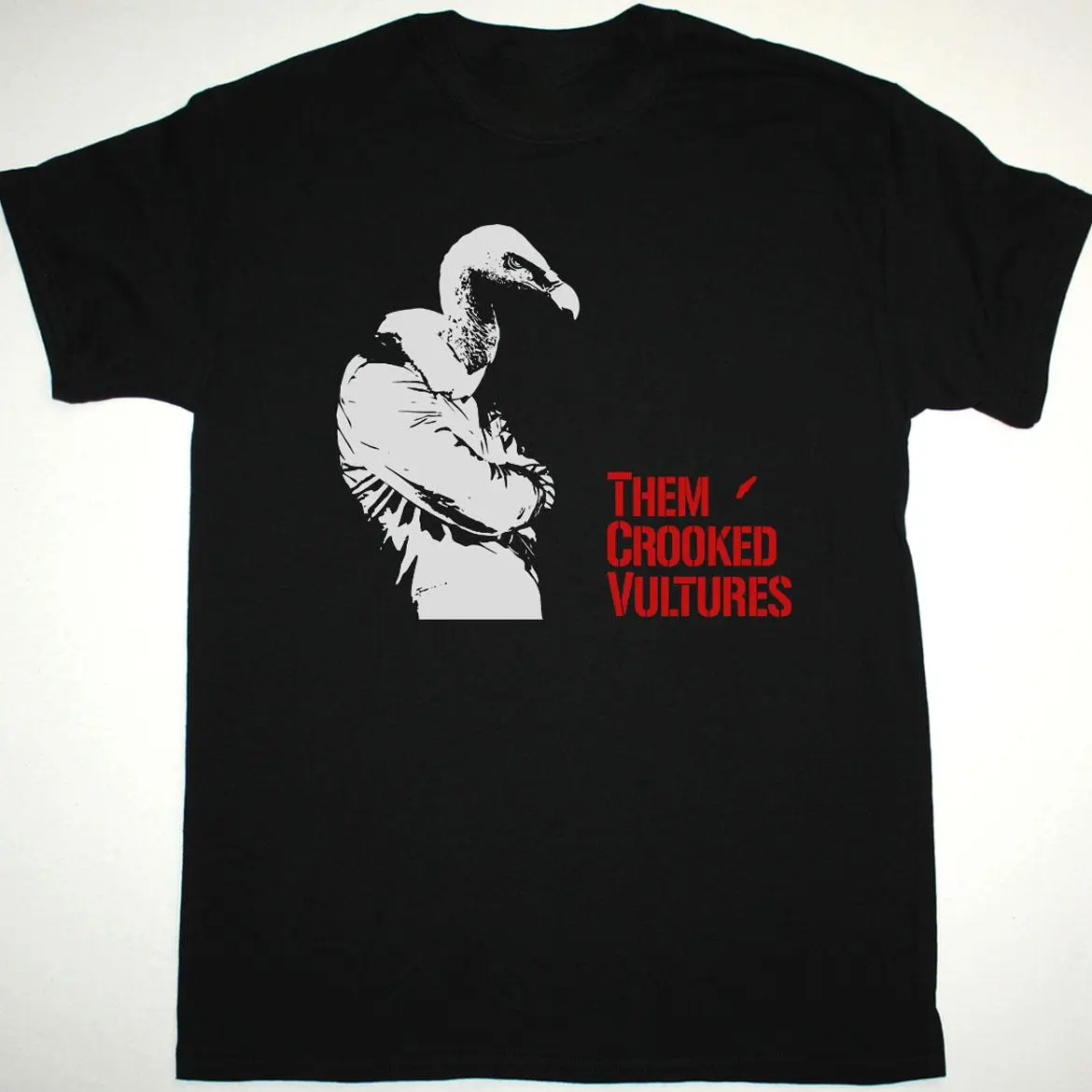 Them Crooked Vultures Graphic T-Shirt Vintage Supergroup Rock Band Bootleg Tee Streetwear