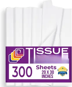 White Tissue Paper Bulk - 20 x 30 Inch, 300 Sheets - Acid Free for  Bags, Packaging, Wrapping, Crafts, Wedding Decor