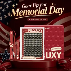 Fulluxy GLAM CASCADE Kit Everyday Luxe Volume Fluffy, Long-Lasting & Easy DIY | Complete Set with Glue Remover & Tweezer for Beginners | One Layer = Bold, Luxe Volume