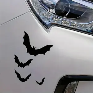 1PC Daily Dark Gothic Decor Sticker Vehicle Exterior Decoration (for car window/motorcycle helmet/stationery notebook) Bat Silhouette logo elements, add mysterious & rebellious dark gothic daily texture