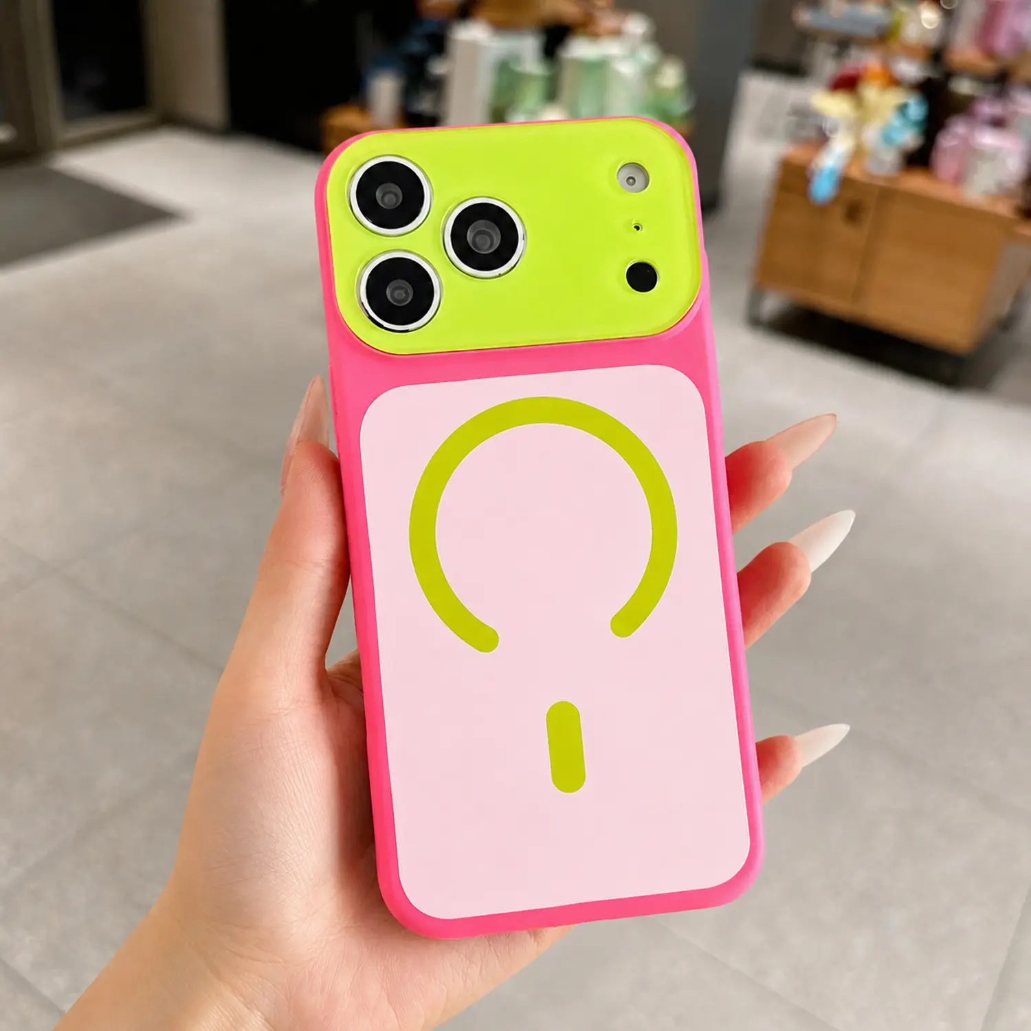OREKROY Dopamine Color Block MagSafe Phone Case for iPhone 17 Pro Max/17 Air/16/15/14/13/12/11 Pro Max, Cute Candy Color Shockproof Bumper, Soft Silicone Matte Cover, Dustproof Bottom, Dual Lanyard Holes, Wireless Charging Compatible #Summerwins