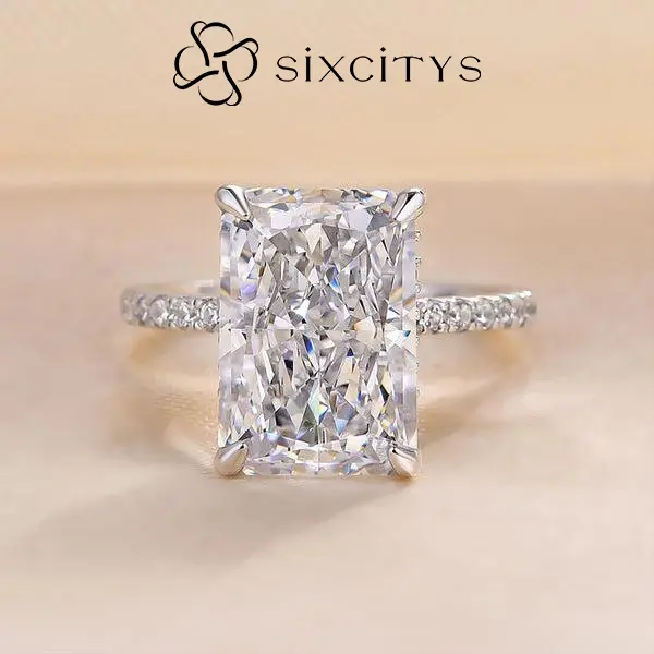 【V8】4CT Cubic Zirconia Ring - Classic, Fashionable, and Elegant Everyday Ring for Women, Perfect for Wedding, Anniversary, or Birthday Gifts