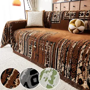 Geometric Pattern Sofa Cover, Couch Slipcover, 1 Count All-season Universal Sofa Towel, Sofa Protector, Home Decor Supplies for Living Room