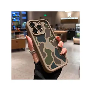 Soft Phone Case For IPhone 16 15 14 Pro Max 13 12 11 XR XS Plus E Camouflage Harmony Pattern TPU Bumper Camera Lens Protection Rugged Durable Phone Cover