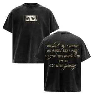 Adele – When We Were Young Vintage Washed T-Shirt, Emotional Pop Ballad Graphic Tee, Soulful Lyrics Design Oversized Heavyweight Cotton Streetwear 3DK