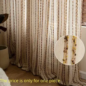 1PC Modern Multicolor Striped Sheer Curtain, 1pc, Suitable for Living Room, Kitchen, Balcony, Home Decor, Coffee Shop, Light Blocking