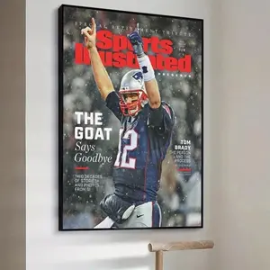 Tom Brady Poster, Sports Illustrated Cover Poster Decor Gift