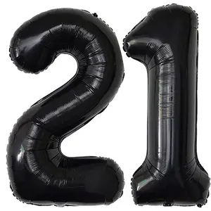21 Number Balloons Black Big Giant Jumbo Big Large 21 Foil Mylar Helium Number Balloons Black 21st Birthday Party Anniversary Events Decorations for Men