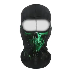 1 Piece Skull Pattern Outdoor Sports Balaclava, Breathable Sweat-Absorbing Bicycle Mask, Dustproof Windproof Sunproof Headscarf, Suitable for Cycling, Motorcycling, Skiing - Lycra (Elastic Material) Material