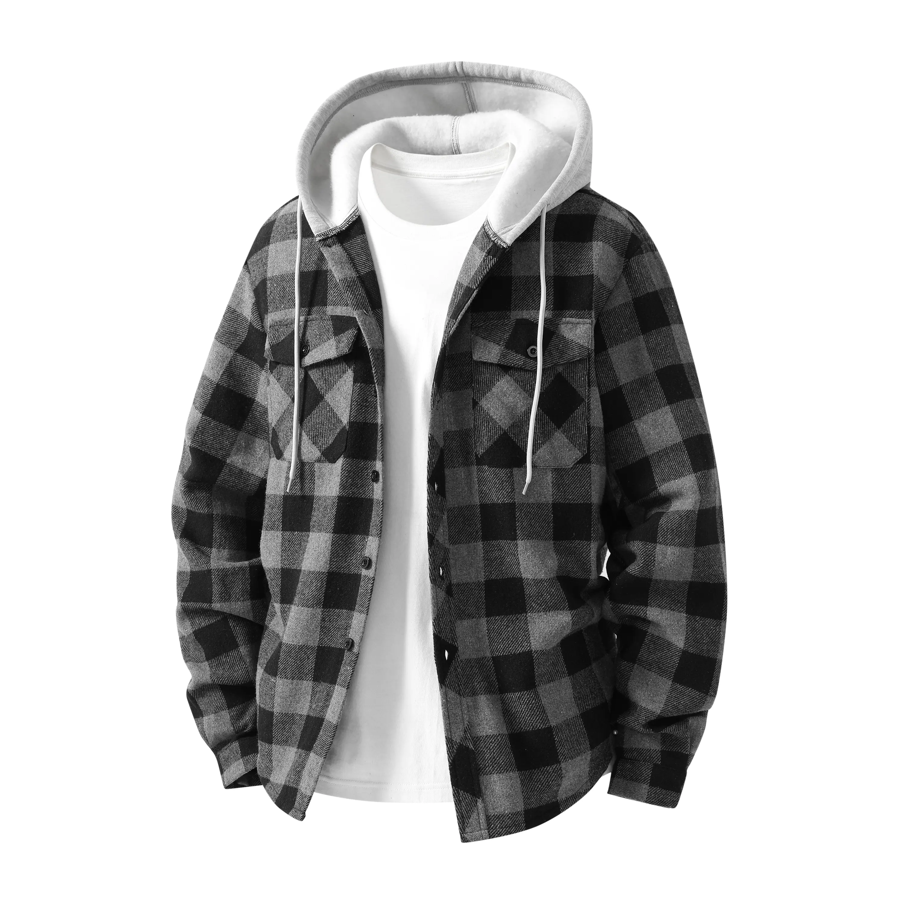 Men's Plaid Shackets, 3-Pack Casual Hooded Tops with Long Sleeves, Loose Fit Vintage Checked Menswear,clothes for back to school,first day of school outfits Men's Plaid Shackets, 3-Pack Casual Hooded Tops with Long Sleeves, Loose Fit Vintage Checked Menswear,clothes for back to school,first day of school outfits