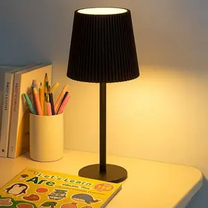 Cordless Table Lamp,6000mAh Rechargeable Battery Operated Desk Lamp,Two Adjustable Heights,Waterproof, Touch Control & 3 Color Stepless Dimming for Restaurant/Bedroom/Bars/Outdoor
