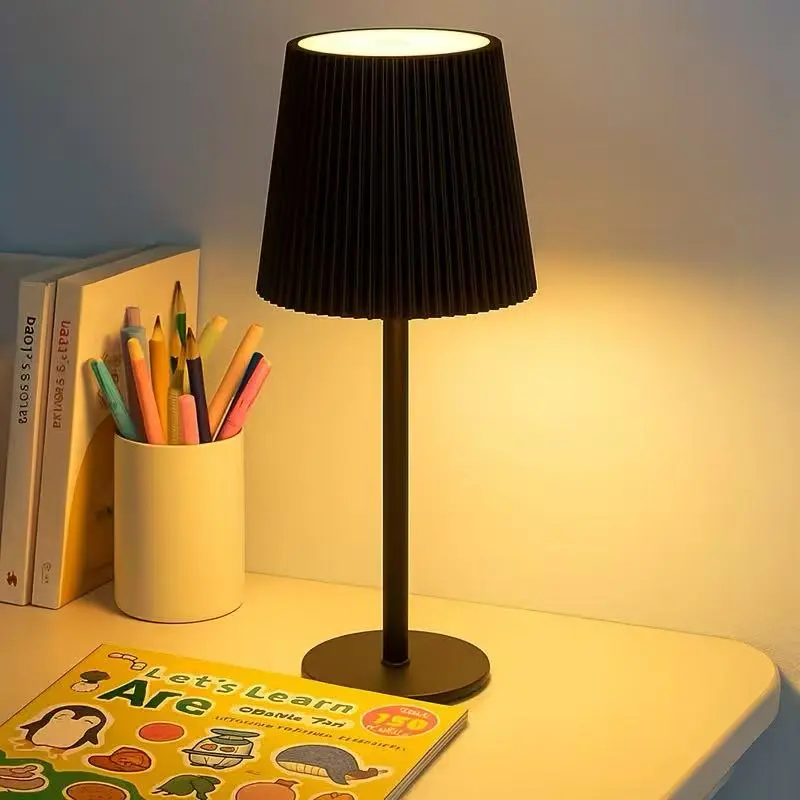 Cordless Table Lamp,6000mAh Rechargeable Battery Operated Desk Lamp,Two Adjustable Heights,Waterproof, Touch Control & 3 Color Stepless Dimming for Restaurant/Bedroom/Bars/Outdoor
