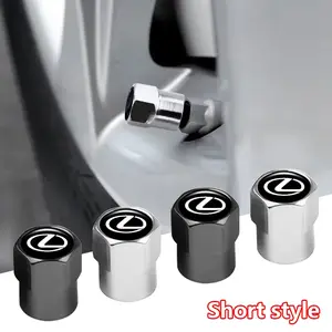 Lexus Car Tire Valve Cap, Rubber Cover with Ring Lock, Style Accessory, Suitable for Lexus Cars, Abs Material, No Ca Prop 65 Warning