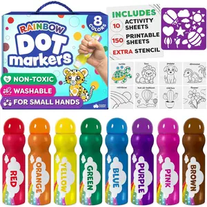 Dot Markers For Toddlers 1-3 - Dot Art Paints Washable For Kids - Includes Printed & PDF Coloring Sheets - Toddler Arts And Crafts - Preschool Learning Activities - Easter Toys For Toddlers 1-3