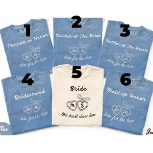 Custom Comfort Colors Bridal Party Shirt, Bridesmaid Proposal Gift, Maid Of Honor Tee, Couple Matching Wedding T-Shirt, Wedding Party Bachelorette Shirt