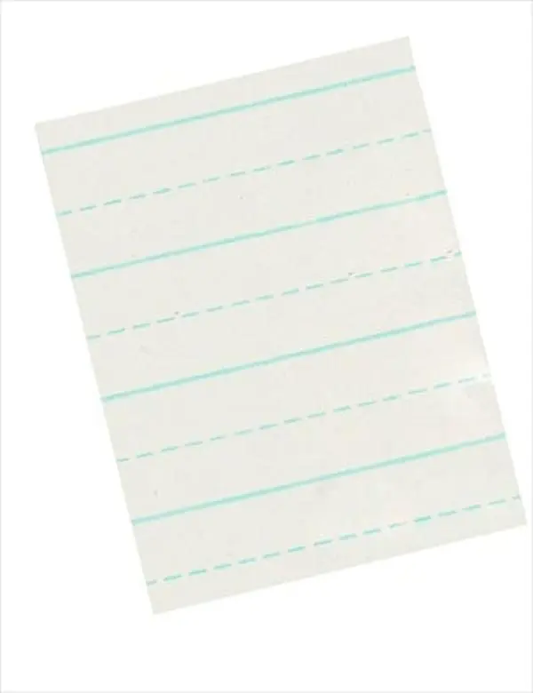School Smart 085359 Ruled Sheet White Newsprint Paper, 11x8.5 in., Alternate Long-Way Sturdy Rulings (0.5 in. Ruling-0.25 in. Broken Line), Pencil-Use Ideal, Grade 3 Target, 500-Pack Office Stationery