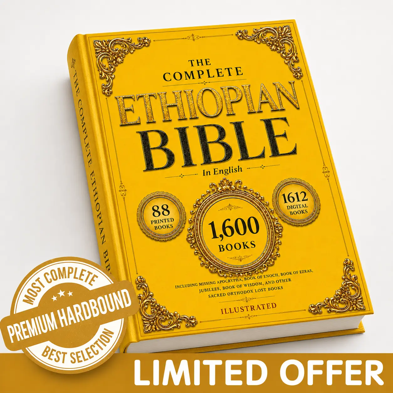 THE COMPLETE ETHIOPIAN BIBLE in English: Hardcover Deluxe Collector's Edition – 88 Original Printed Scriptures, Including Book of Enoch, Jubilees, & Sibylline Oracles. Comprehensive 1,600 Books Digital Archive.