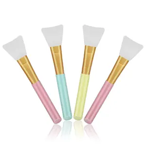 4pcs Silicone Face Mask Applicators, Flexible Facial Mud Masks Applicator, Hairless Moisturizers Applicator Tools, Soft Face Mask Brushes for Mud, Clay, Charcoal Mixed Masks