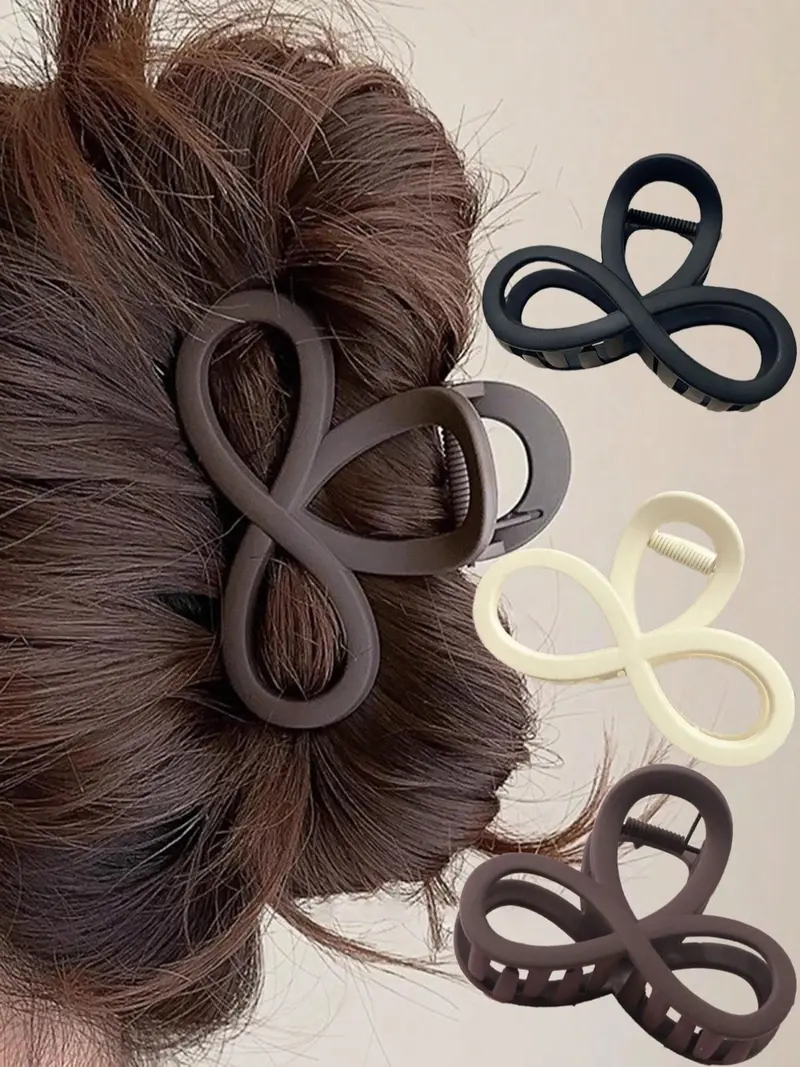 4pcs-1pc-Women-Black-White-Brown-4-33in-11cm-Square-Plastic  display picture 2