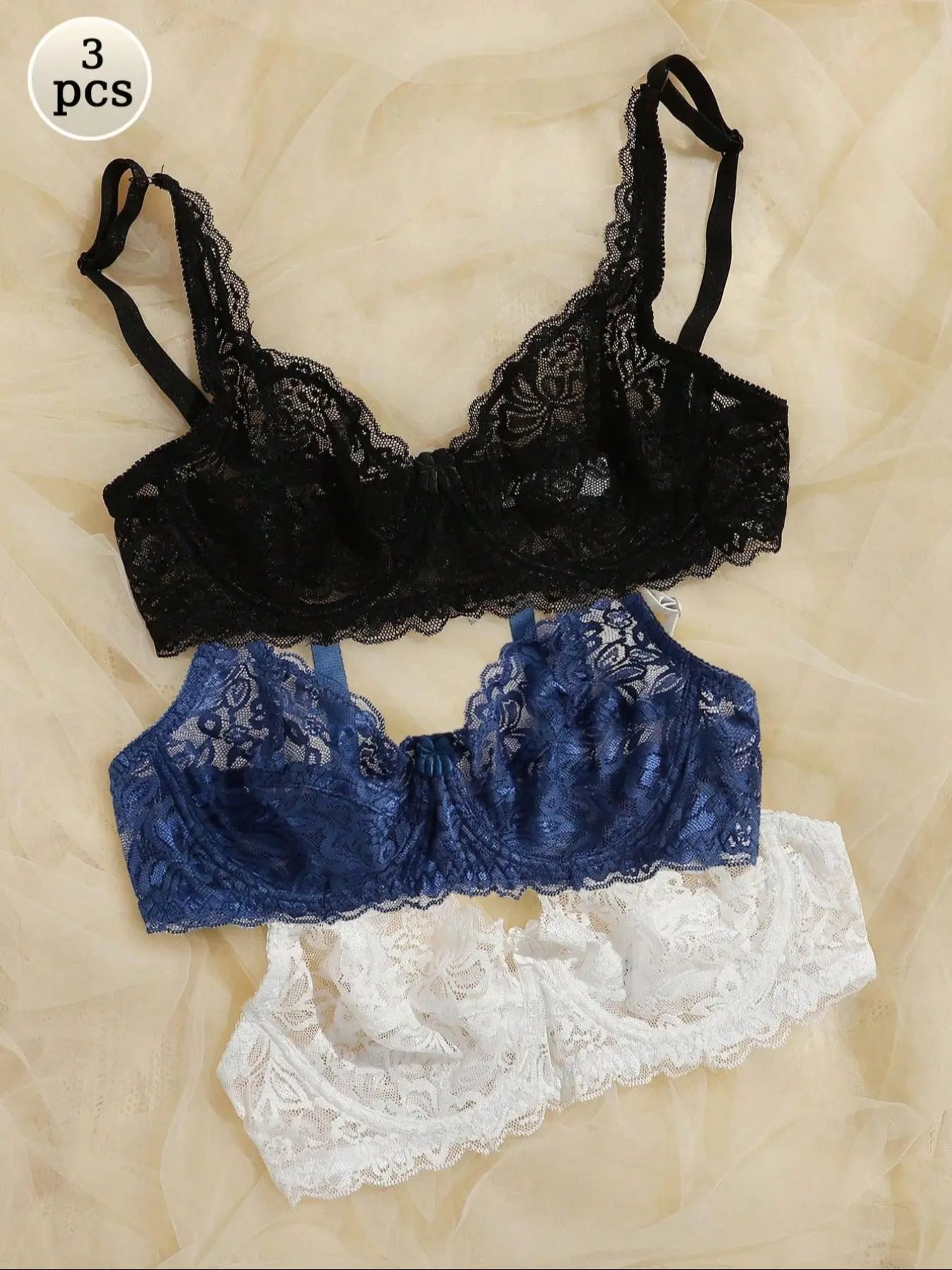 Women's Lace Bra Set, Sexy Half-Transparent Design, Comfortable & Stylish Underwear, Perfect for Everyday Wear