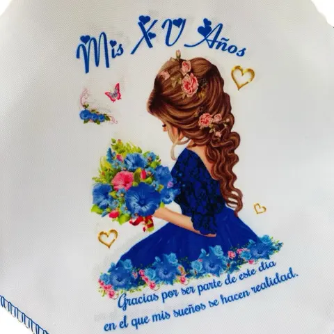 12pcs Custom Polyester, Classic, Traditional Decorative Fabric Party Napkins - 10x10 inches Cloth Tableware for Quinceanera Recuerdos Favors, Special Occasions