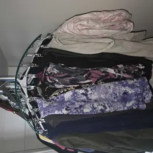 Closet Leggings Storage Rack, Metal Yoga Pants Hangers 5 Pack With 50 Clips, Holds 50 Pairs Of Leggings,Hanger Space Saving Hanging Closet Storage Rack With Rubber Coated Wall Storage Rack And Storage Rack, Black