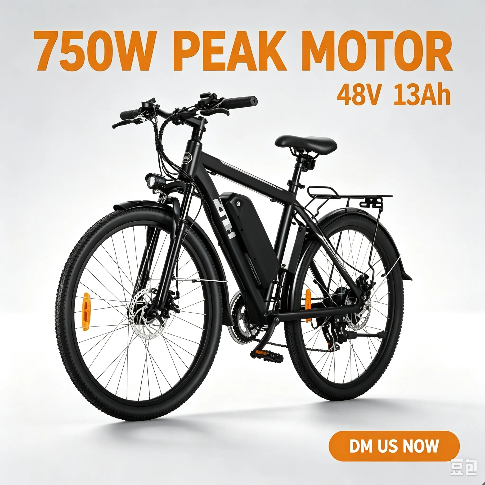 ZNH Adult Electric Mountain Bike, Carbon Steel 750W Off-Road E-Bike with 26-Inch Fat Tires, 52V/13Ah Fastcharging Battery, LCD Display, BMS Management System, 21-Speed Drivetrain, 25 MPH, Alloy Frame, Adjustable Seat, Trail Riding Use