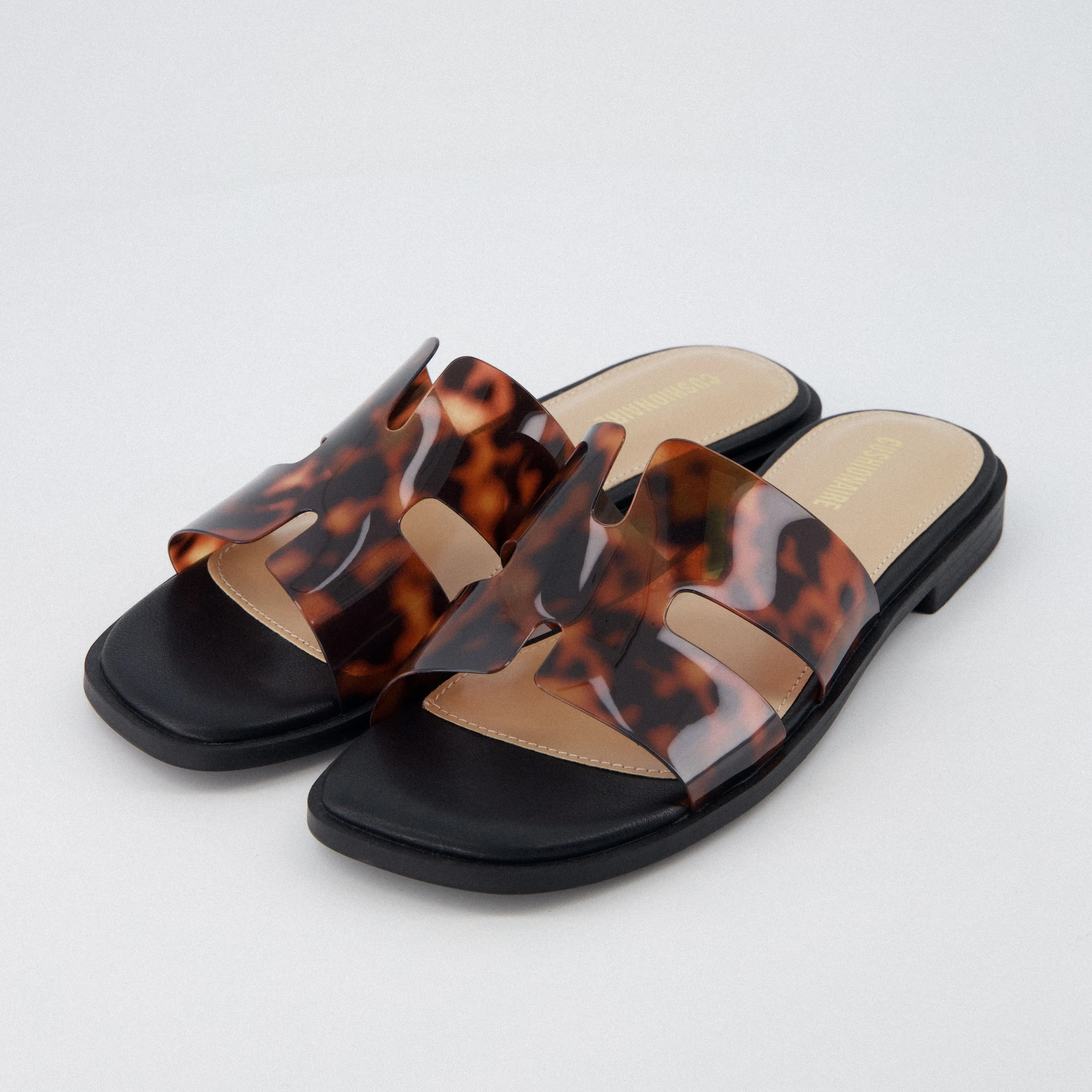 Cushionaire Voyage Cutout Strap Slide Sandals for Women - Slip On Summer Flat Sandals with Memory Foam Padded Comfort, Comfortable Vacation Style Sandals for Women, Trendy Footwear