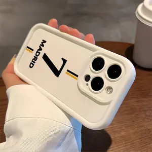 2025 Latest Madrid No. 7 Jersey Printed Mobile Phone Case, Thick Full Body Protection, Shockproof and Drop-proof TPU Soft Protective Case, Birthday or Festival Gift for Men and Women, Suitable for 16 iPhone 15 14 13 12 11 XS X Pro Max Shell Smartphone