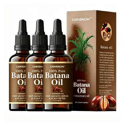 100% Organic Alcohol-Free Batana Oil with Rosemary - Scalp Stimulating Daily Haircare Product, Hair Growth Stimulator for Unisex Adults & All Hair Types (Wavy, Aging Concerns)